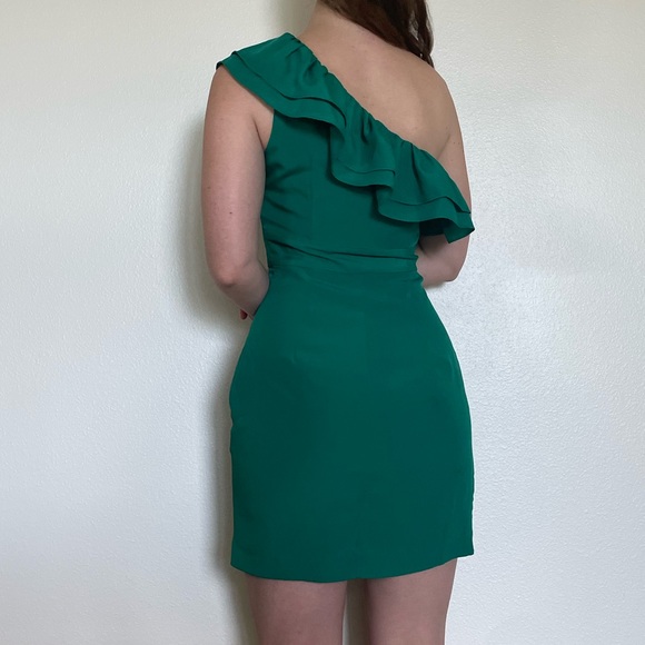 One Shoulder Ruffle Dress - Picture 2 of 5